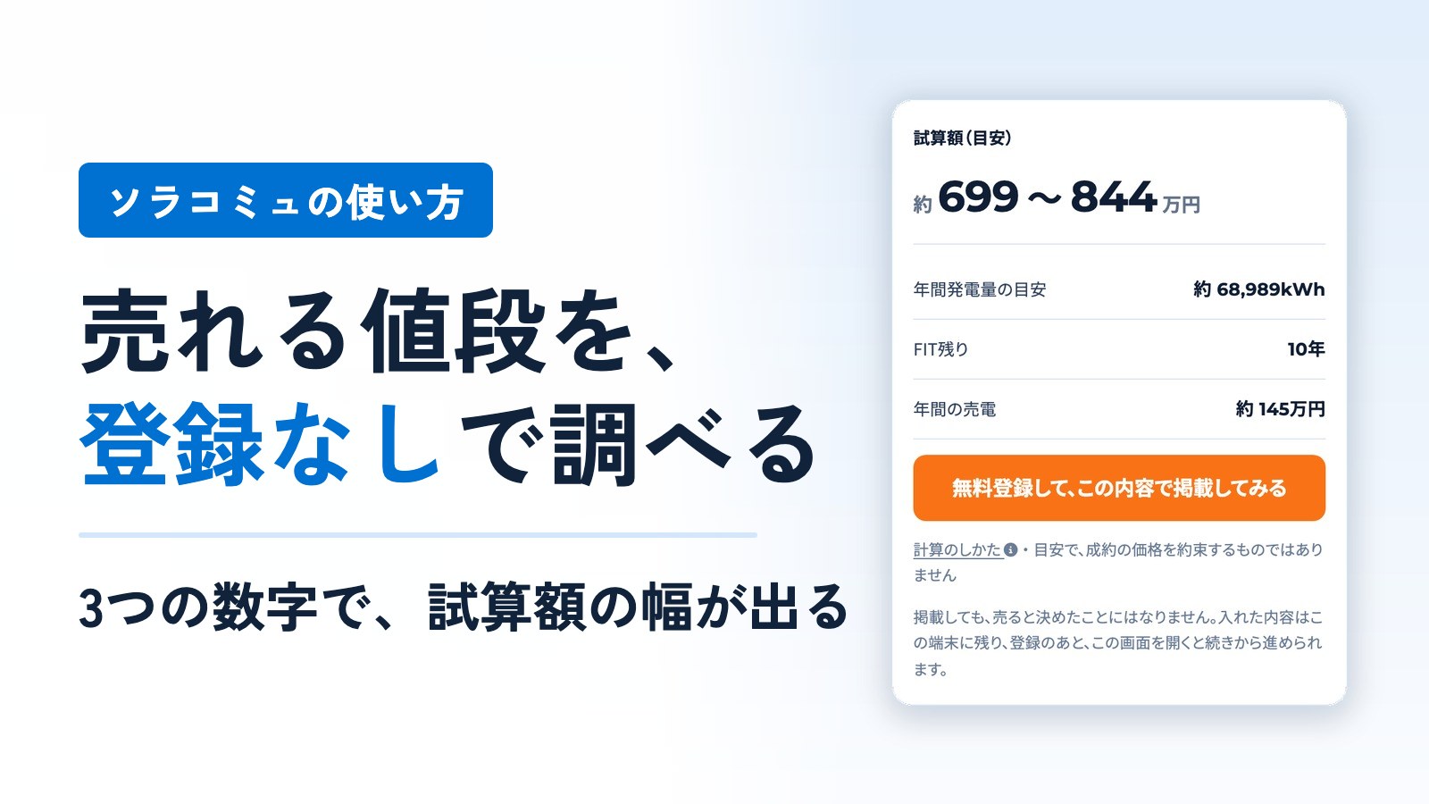 簡易査定の使い方の記事。売れる値段を、登録なしで調べる