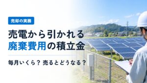 太陽光の廃棄費用、売電収入から毎月いくら引かれている？──積立が始まる時期と、発電所を売るときの扱い